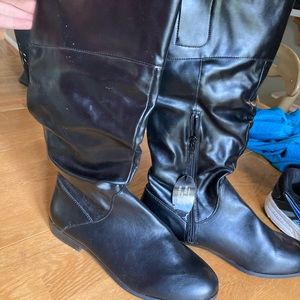Calf high black boots size 11